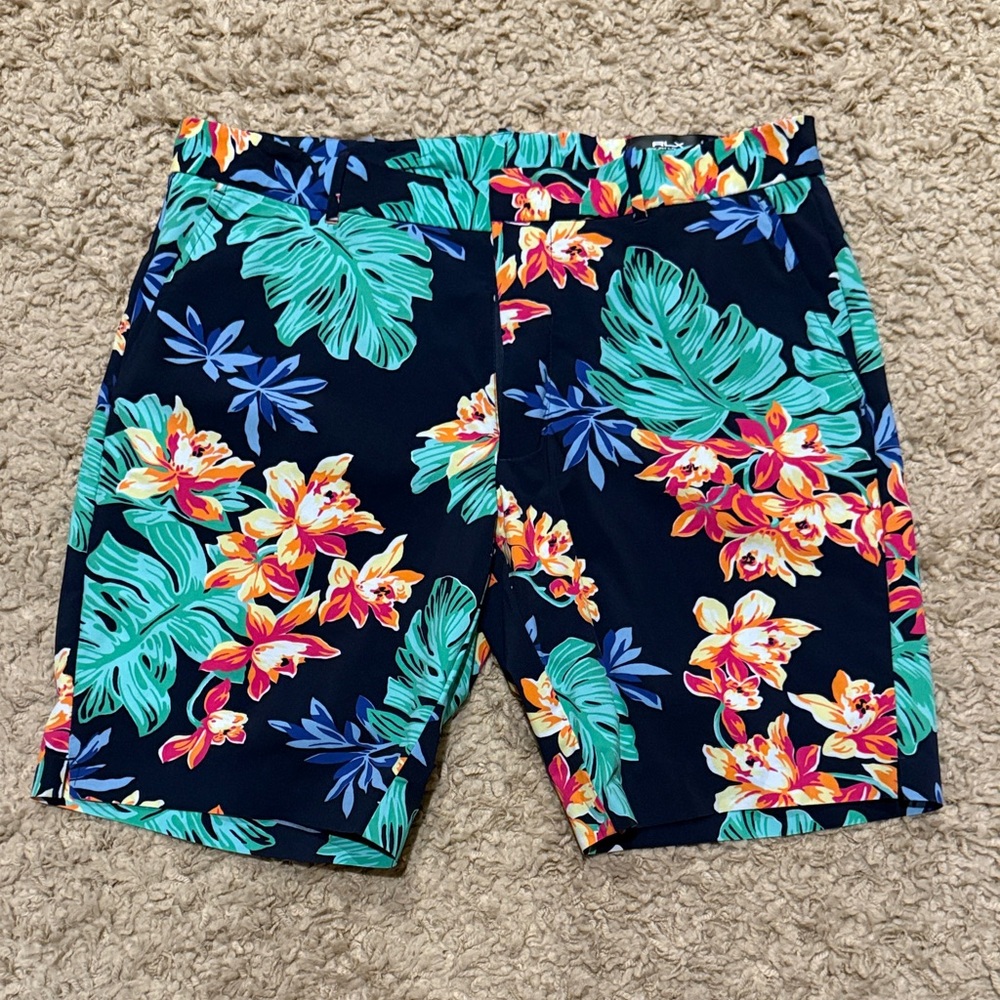 Ralph Lauren 9” tailored fit Navy Floral Swim Shorts Trunk 34 waist